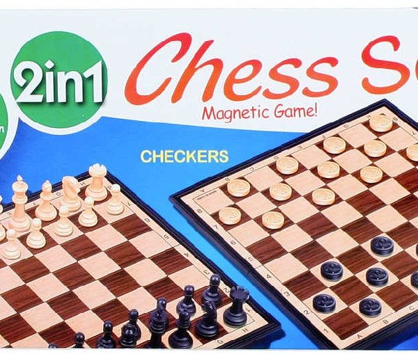 Hra Šachy a Dáma 2v1 skládací magnetické *SPOLEČENSKÉ HRY*