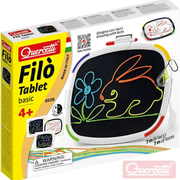 QUERCETTI Filo Tablet Basic kreslení tkaničkami na suchý zip / malování fixami 2v1