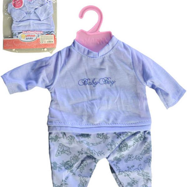 Oblečení pro panenku miminko 42cm dupačky modré set s ramínkem v sáčku