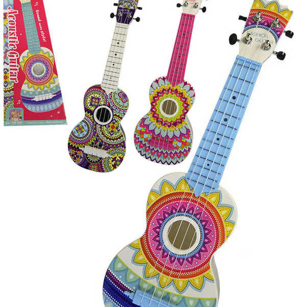 Kytara dětská akustická 52cm španělka barevná 3 druhy *HUDEBNÍ NÁSTROJE*