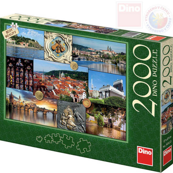 DINO Puzzle 2000 dílků Praha 97x69cm skládačka v krabici
