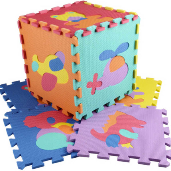Baby puzzle pěnový koberec Dopravní prostředky Zvířátka 10ks měkké bloky vkládací