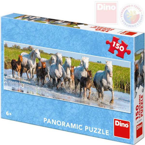 DINO Puzzle panoramatické 66x23cm Camargští koně 150 dílků v krabici