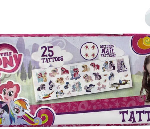 EP Line Tetování MLP My Little Pony start set 25 mini tetovaček na tělo a nehty