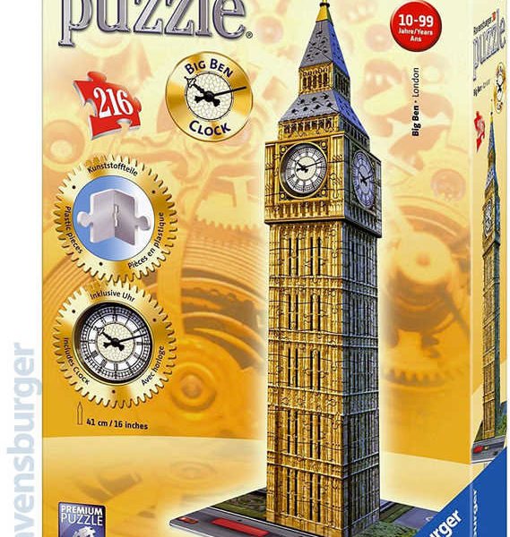 RAVENSBURGER Puzzle 3D model Big Ben funkční hodiny na baterie 216 dílků