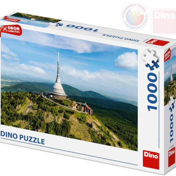 DINO Puzzle 1000 dílků Ještěd dron collection 66x47cm skládačka v krabici