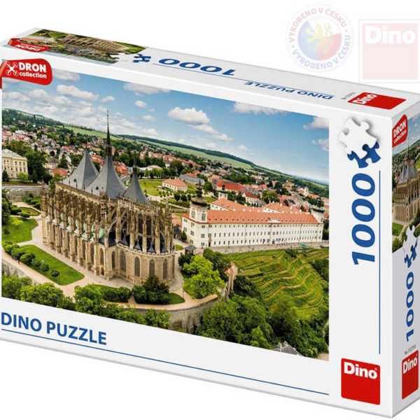 DINO Puzzle 1000 dílků Kutná Hora dron collection 66x47cm skládačka v krabici