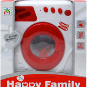 Pračka dětská bílo-červená na baterie set se 2 ramínky Světlo Zvuk