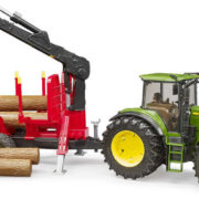 BRUDER 03054 (3054) Set traktor John Deere 7930 + přepravník na dřevo s kládami