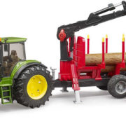 BRUDER 03054 (3054) Set traktor John Deere 7930 + přepravník na dřevo s kládami
