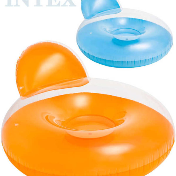 INTEX Kruh s opěrkou 137x122cm nafukovací sedačka do vody 2 barvy