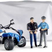 BRUDER 62730 Bworld Policejní stanice set čtyřkolka se 2 figurkami a doplňky 1:16