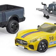 BRUDER 62730 Bworld Policejní stanice set čtyřkolka se 2 figurkami a doplňky 1:16