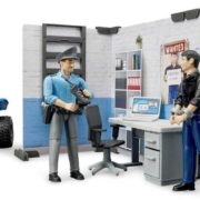 BRUDER 62730 Bworld Policejní stanice set čtyřkolka se 2 figurkami a doplňky 1:16
