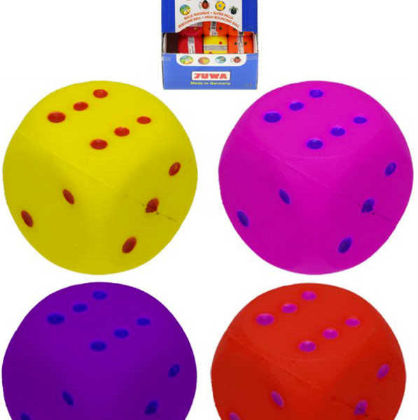 Míček hopík 4,5cm skákací balonek hrací kostka 4 barvy